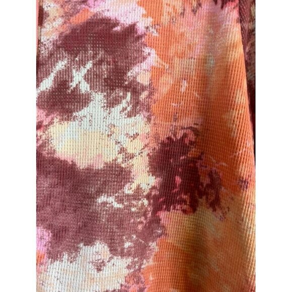 Logo Sweater Women L Pink Hoodie Tie Dye Active Sporty Yoga Feminine Boho 80s - Picture 4 of 12